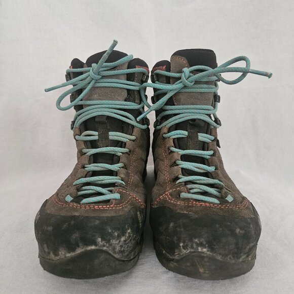 Salewa Mountain Trainer Mid GTX Hiking Boots Brown/Teal - - Picture 1 of 10